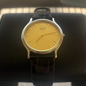 Credor Seiko Gold Dial Vintage Collector Dress Watch 33mm